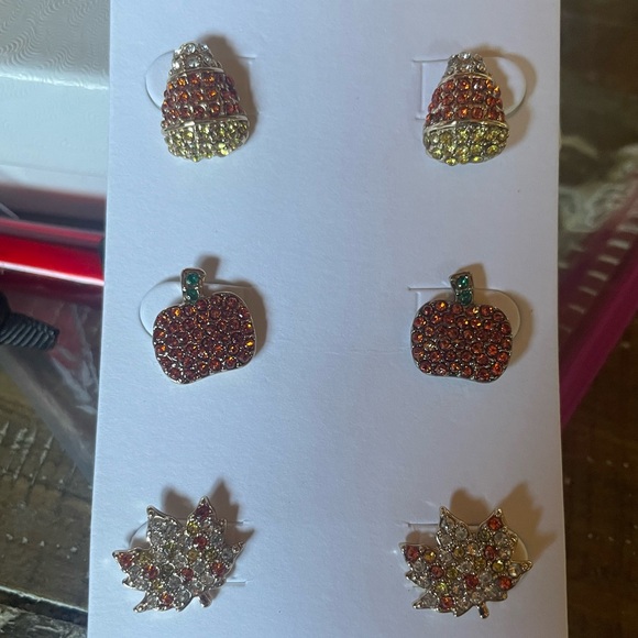 J. CREW Pave Crystal Fall Studs Trio - Picture 3 of 11